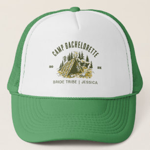 Camp Bachelorette Party Girls Camping Trip Custom Trucker Hat