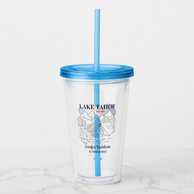 Camp Bachelorette Party Girls Trip Camping Custom Acrylic Tumbler (Front)