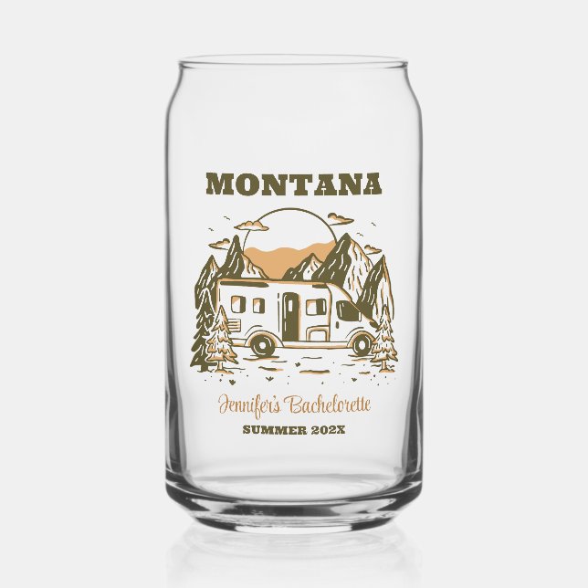 Camp Bachelorette Party Girls Trip Glamping Custom Can Glass (Front)