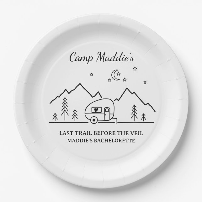 Camp Bachelorette Party  Paper Plate (Front)