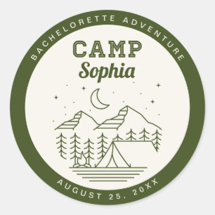 Camp Bachelorette Party Round Favoriser Stickers
