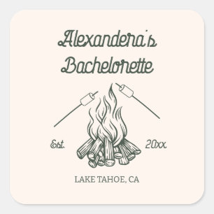 Camp Bachelorette Party Square Sticker