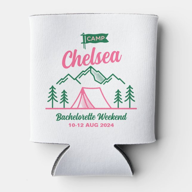 Camp Bachelorette Party Weekend Away Can Cooler (Front)