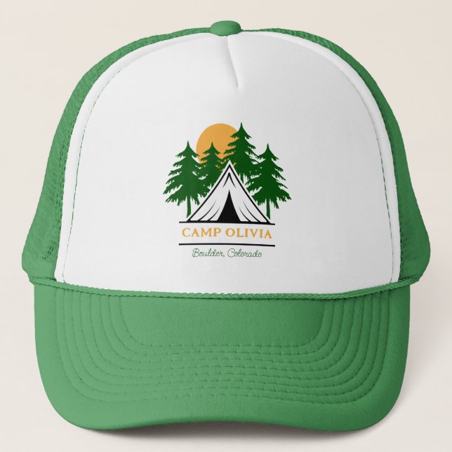Camp Bachelorette Personalized  Trucker Hat (Front)