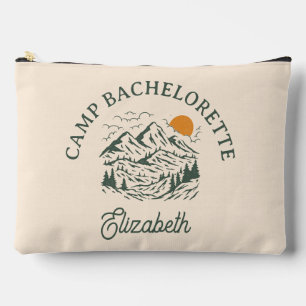 Camp Bachelorette Retro Mountain Custom Name Accessory Pouch