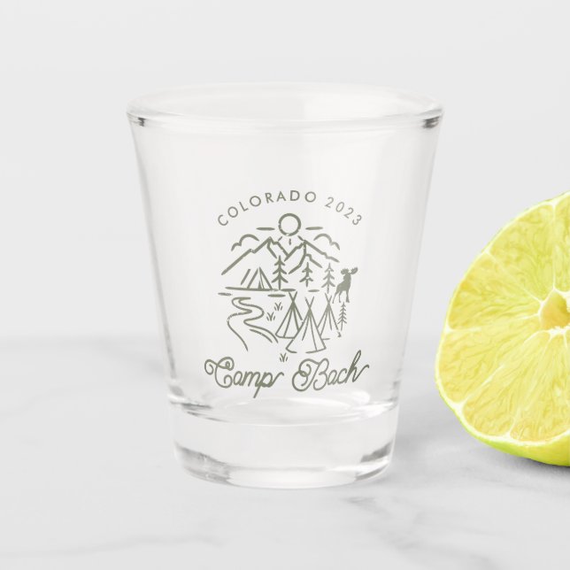Camp Bachelorette Shot Glass (Front)
