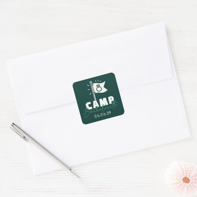 Camp Bachelorette Square Sticker (Envelope)