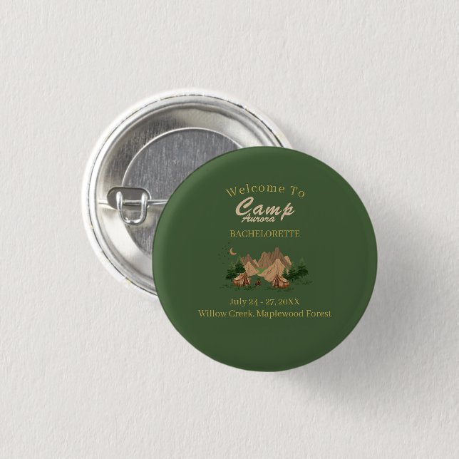 Camp Bachelorette Weekend Adventure 1 Inch Round Button (Front & Back)