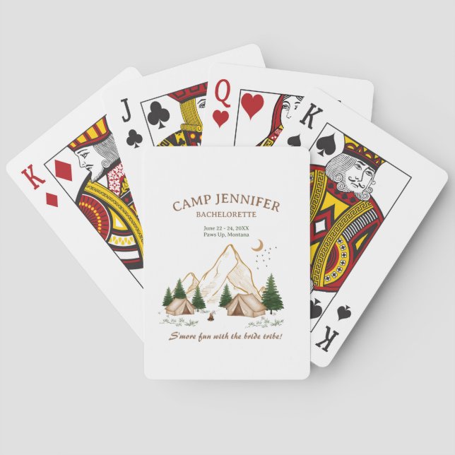 Camp Bachelorette Weekend Adventure Playing Cards (Back)