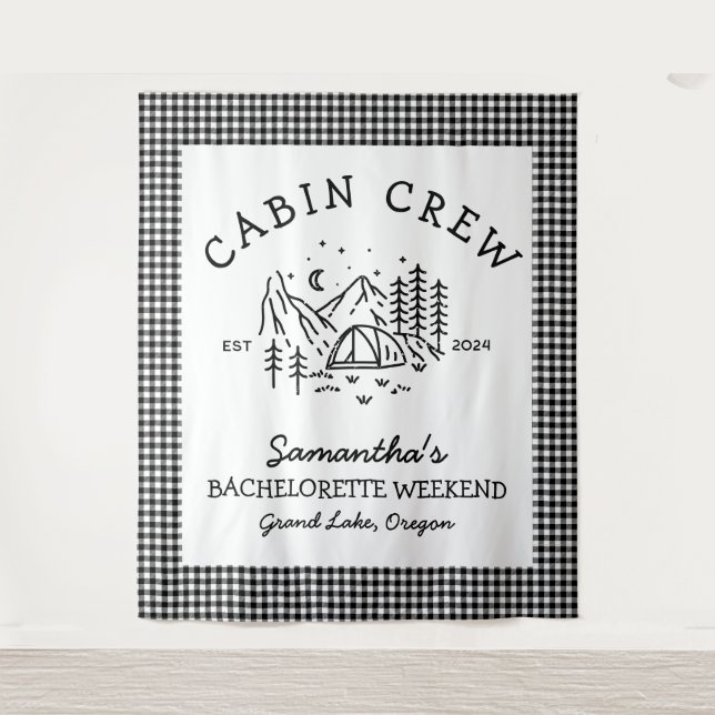 Camp Bachelorette weekend Mountains Tapestry (Front)