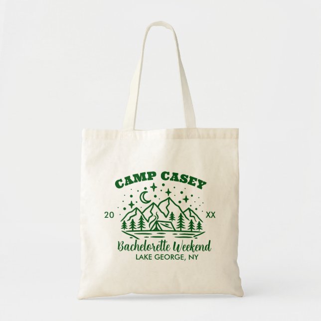 CAMP BACHELORETTE WEEKEND  TOTE BAG (Front)