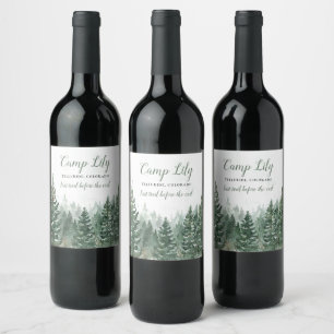 Camp Bachelorette Woodland Forest Weekend Party Wine Label