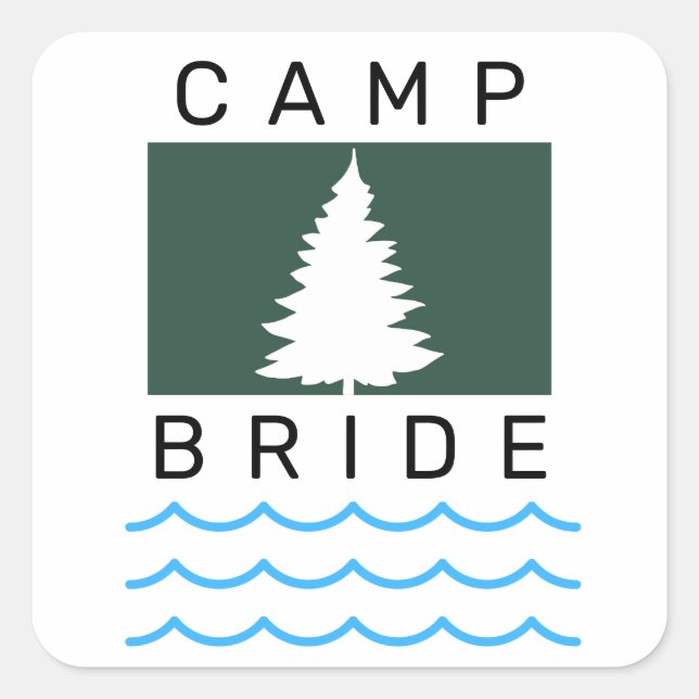 Camp Bride Bachelorette Party Sticker (Front)