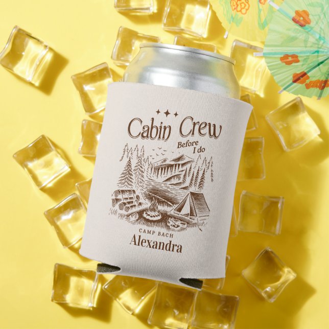 Camp Cabin Crew Before Bachelorette Can Cooler (In Situ Summer)