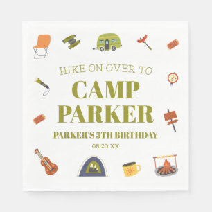 Camp Camping Camper Birthday Party Napkin
