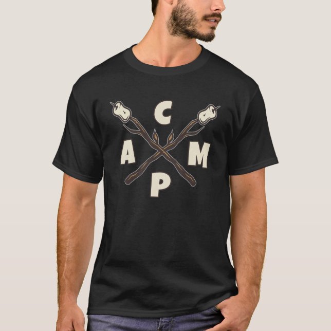 CAMP Camping Essentials Marshmallow On A Stick Cam T-Shirt (Front)