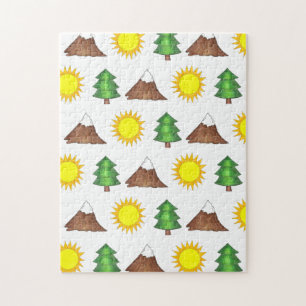 Camp Camping Hiking Nature Sun Mountain Tree Jigsaw Puzzle