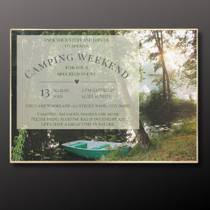 Camp Camping Weekend card Invitation