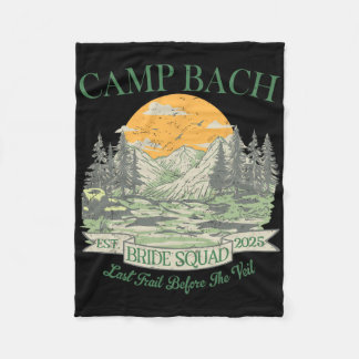 Camp Ch Bride Squad Retro Camping Chelorette Party Fleece Blanket