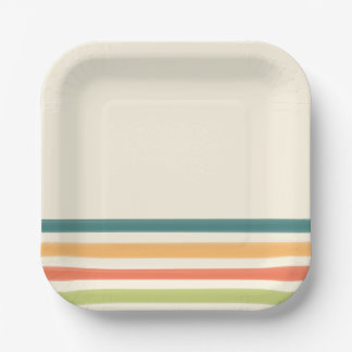 Camp chaos retro stripe paper plate