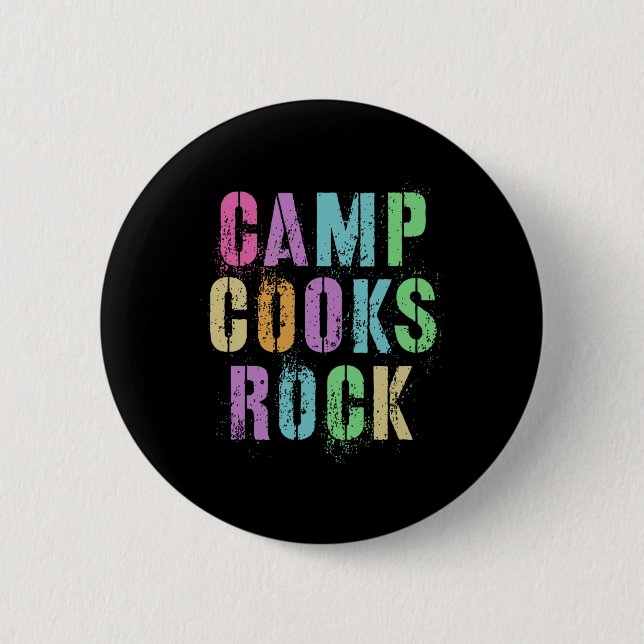 Camp Cooks Rocks Funny Campground Chef Crew Campsi 2 Inch Round Button (Front)