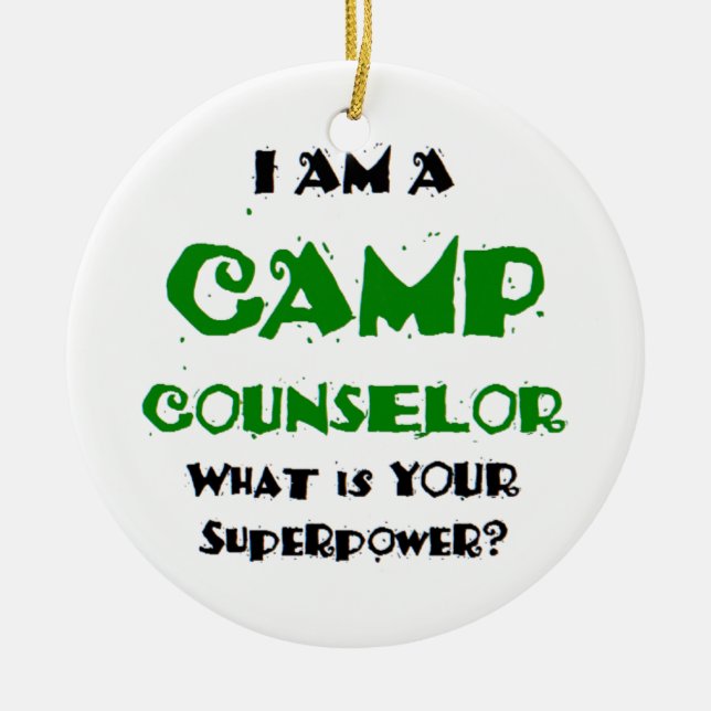 camp counsellor ceramic ornament (Front)