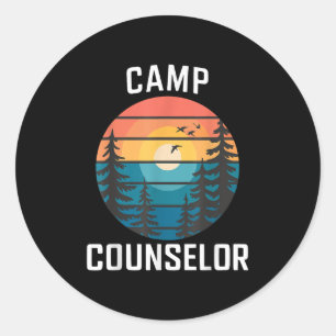 Camp Counsellor Shirt Camper Summer Camping Staff Classic Round Sticker