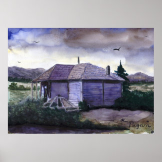Camp Creek School Watercolor Poster