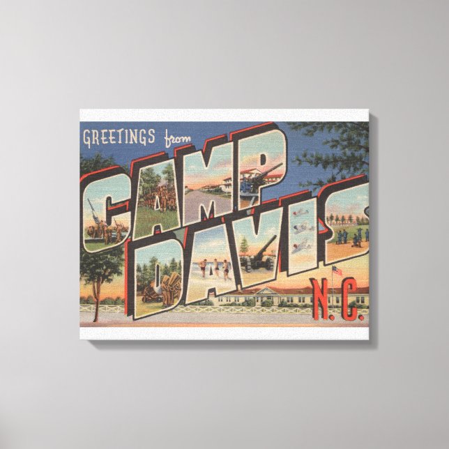 Camp Davis, North Carolina - Large Letter Scenes Canvas Print (Front)