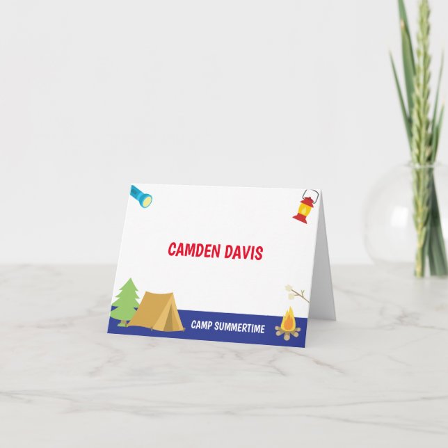 Camp d'été Cartes de notes pliées personnalisées (Devant)