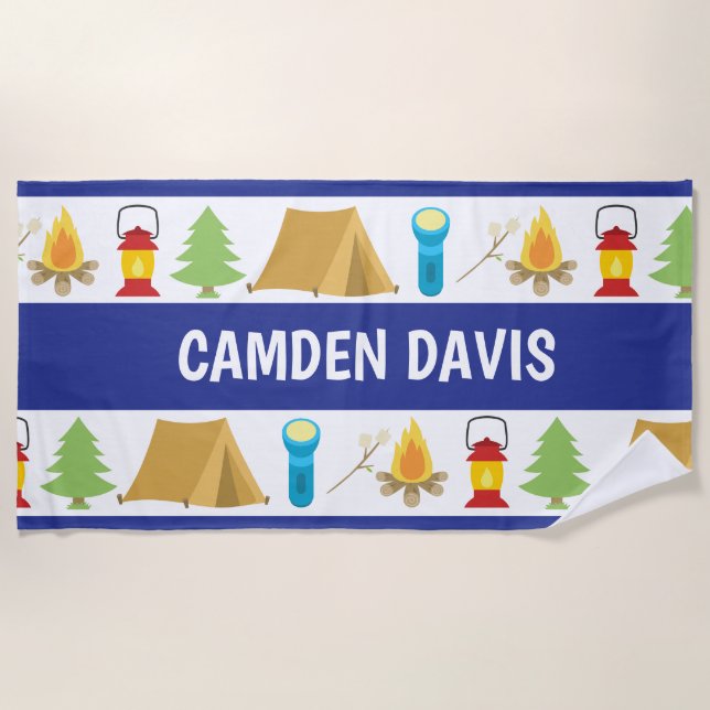Camp d'été Serviette de plage personnalisée (Devant)