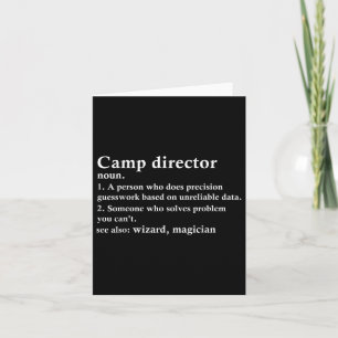 Camp Director Funny Camp Counsellor Manager Defini Card