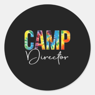 Camp Director Tie Dye Appreciation Day Hello Back Classic Round Sticker