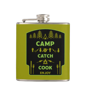 Camp Et Pêche À La Capture Flacon De Hanche
