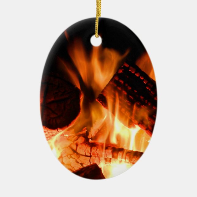 Camp Fire Ceramic Ornament (Front)