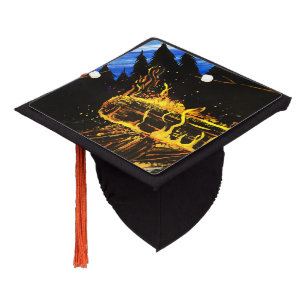Camp Fire Graduation Cap Topper