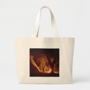 Camp Fire No. 2 Large Tote Bag