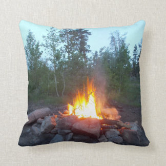 Camp Fire Throw Pillow