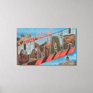 Camp Floyd, Utah - Large Letter Scenes Canvas Print