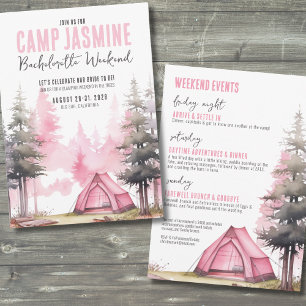 Camp Girls Weekend Bachelorette Party Invitation