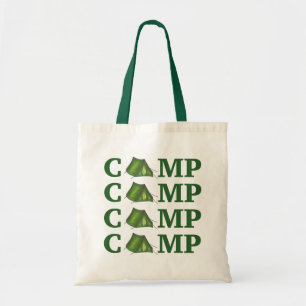 CAMP Green Tent Summer Camping Hiking Camper Tote Bag