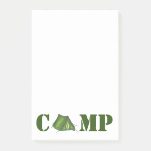 CAMP Green Tent Summer Camping Hiking Post Its Post-it Notes