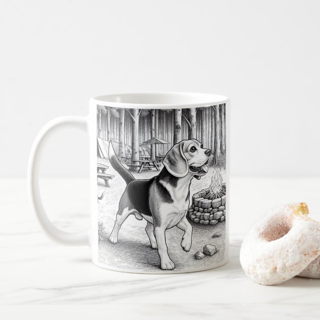 Camp Ground Beagel Coffee Mug (With Donut)