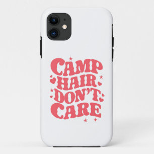 Camp Hair Don't Care Summer Camping Girls Groovy iPhone 11 Case