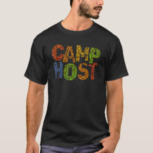 Camp Host Leopard Print Summer Staff Counsellor Te T-Shirt
