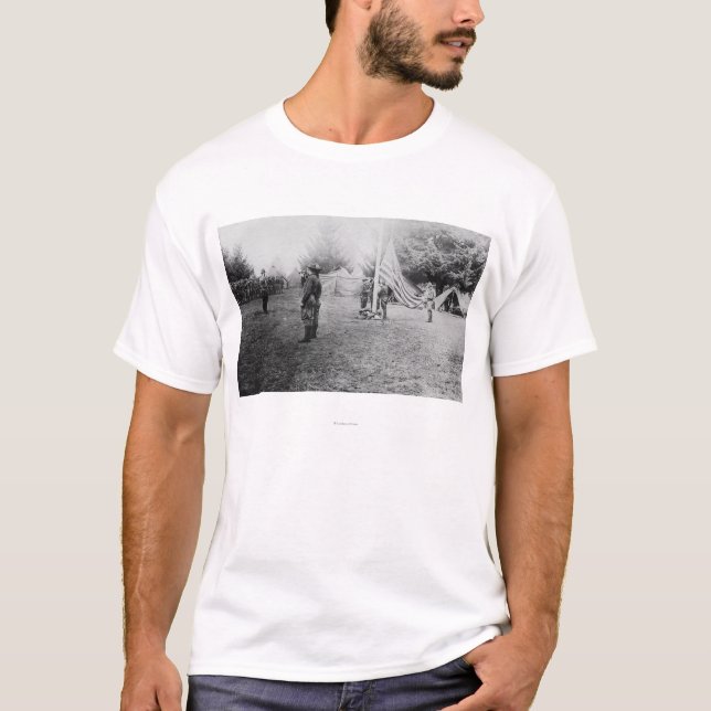 Camp Lewis, WA - Soldiers taking down American T-Shirt (Front)