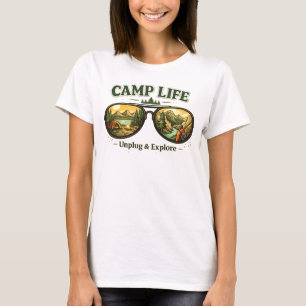 Camp Life Feels Right Women’s Camping T-Shirt USA