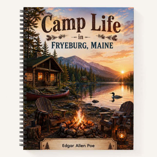 Camp Life in Fryeburg Maine Personalized Notebook (Front)