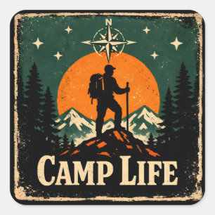 Camp Life – Outdoor Living Nature Pride Square Sticker