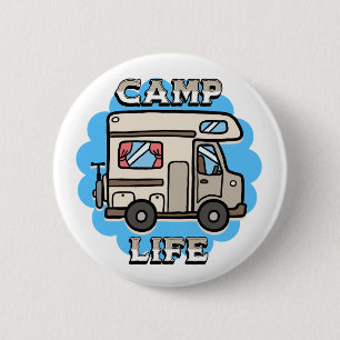 Camp Life Retro Camper 2 Inch Round Button